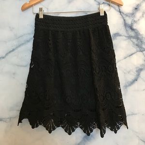 Delicate black crochet skirt